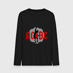Лонгслив хлопковый мужской AC/DC: Angus Young, цвет: черный