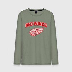 Лонгслив хлопковый мужской Detroit Red Wings, цвет: авокадо