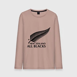 Лонгслив хлопковый мужской New Zeland: All blacks, цвет: пыльно-розовый