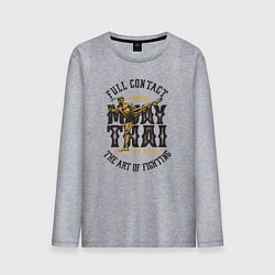 Лонгслив хлопковый мужской Муай Тай фулл-контакт, цвет: меланж
