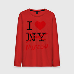 Лонгслив хлопковый мужской I love Moscow, цвет: красный