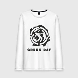 Лонгслив хлопковый мужской Green Day: Red Symbol, цвет: белый