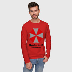 Лонгслив хлопковый мужской Umbrella corporation, цвет: красный — фото 2