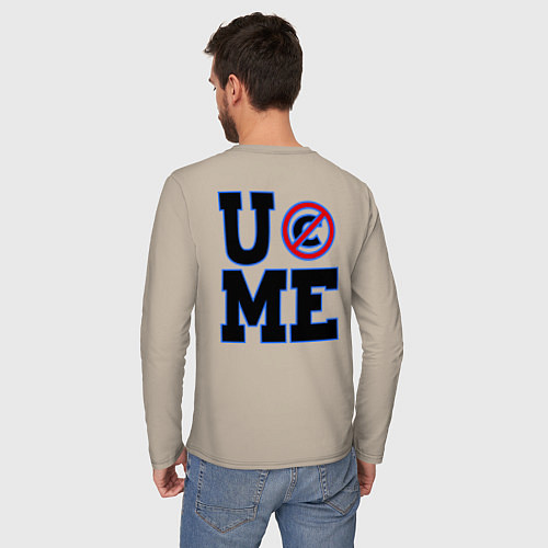 Мужской лонгслив Never Give Up: Cenation / Миндальный – фото 4