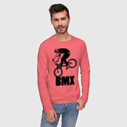 Лонгслив хлопковый мужской BMX 3, цвет: коралловый — фото 2