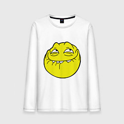 Лонгслив хлопковый мужской Довольная рожа, цвет: белый