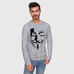 Лонгслив хлопковый мужской Vendetta Mask, цвет: меланж — фото 2