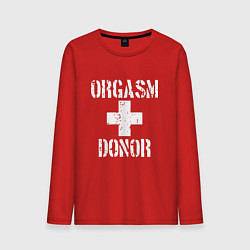 Лонгслив хлопковый мужской Orgasm + donor, цвет: красный