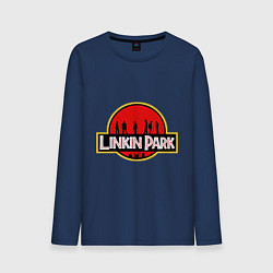 Лонгслив хлопковый мужской Linkin Park: Jurassic Park, цвет: тёмно-синий