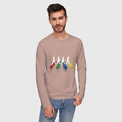 Лонгслив хлопковый мужской Beatles Color, цвет: пыльно-розовый — фото 2