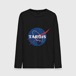 Лонгслив хлопковый мужской Tardis NASA цвета черный — фото 1