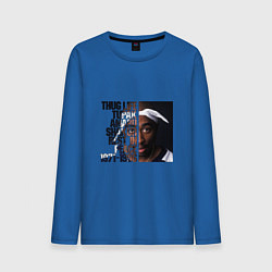 Лонгслив хлопковый мужской Tupac: 1971-1996 цвета синий — фото 1
