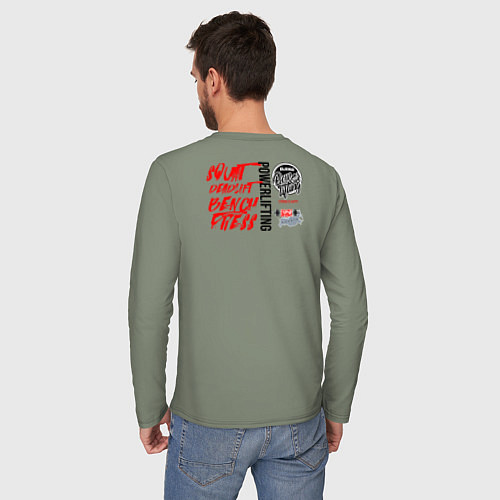 Мужской лонгслив Powerlifting its deadlift, squat, bench press / Авокадо – фото 4