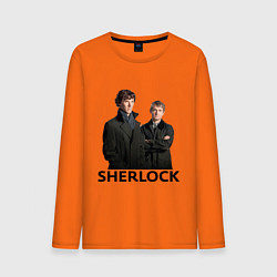Лонгслив хлопковый мужской Sherlock цвета оранжевый — фото 1