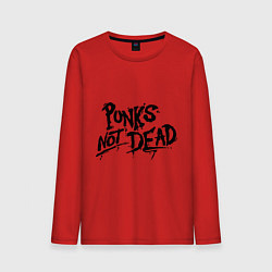 Лонгслив хлопковый мужской Punks not dead, цвет: красный