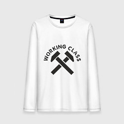 Лонгслив хлопковый мужской Working class, цвет: белый