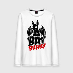 Лонгслив хлопковый мужской Bat bunny, цвет: белый