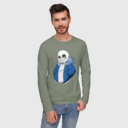 Лонгслив хлопковый мужской Sans, цвет: авокадо — фото 2