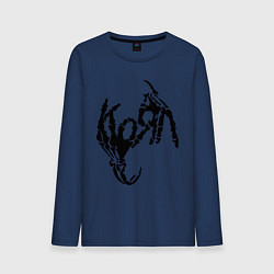 Лонгслив хлопковый мужской Korn bones, цвет: тёмно-синий