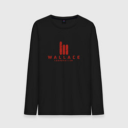 Лонгслив хлопковый мужской Wallace Corporation цвета черный — фото 1