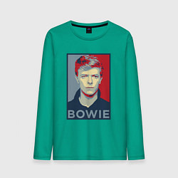 Лонгслив хлопковый мужской Bowie Poster цвета зеленый — фото 1