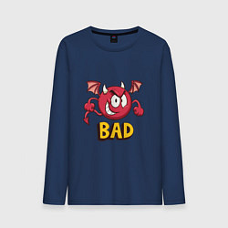 Лонгслив хлопковый мужской Bad, цвет: тёмно-синий