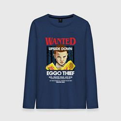 Лонгслив хлопковый мужской Wanted: Eggo Thief / 11, цвет: тёмно-синий