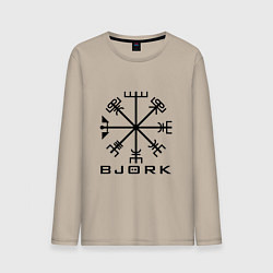 Лонгслив хлопковый мужской Bjork Rune, цвет: миндальный