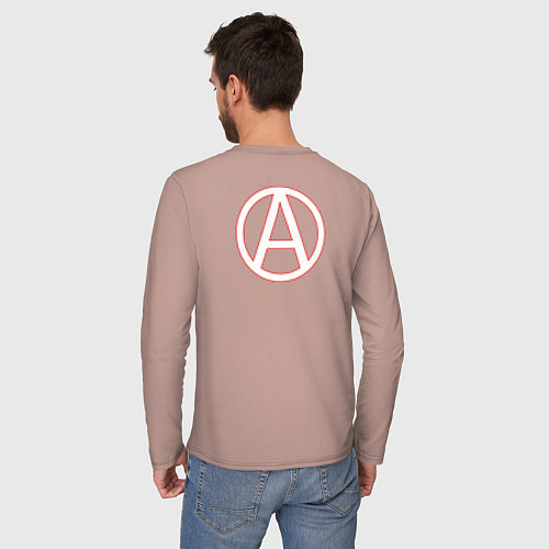 Мужской лонгслив Махно Нестор Иванович / Пыльно-розовый – фото 4