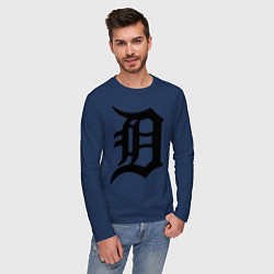 Лонгслив хлопковый мужской Detroit Tigers, цвет: тёмно-синий — фото 2
