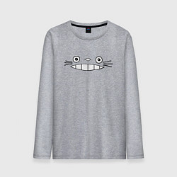 Лонгслив хлопковый мужской Totoro face, цвет: меланж