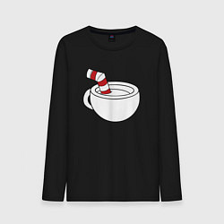 Лонгслив хлопковый мужской Red Cuphead, цвет: черный