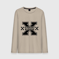 Лонгслив хлопковый мужской SXe: Streght edge, цвет: миндальный