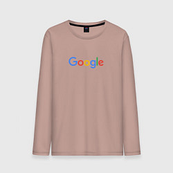Лонгслив хлопковый мужской Google, цвет: пыльно-розовый