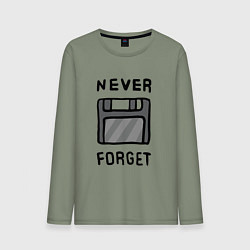 Лонгслив хлопковый мужской Never Forget, цвет: авокадо