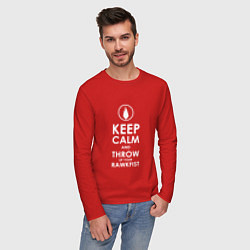 Лонгслив хлопковый мужской Keep Calm & TFK, цвет: красный — фото 2