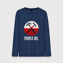 Лонгслив хлопковый мужской Trust us, цвет: тёмно-синий