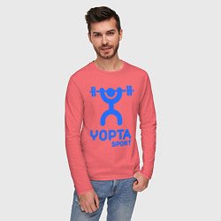 Лонгслив хлопковый мужской Yopta Sport, цвет: коралловый — фото 2