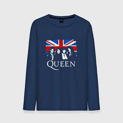 Лонгслив хлопковый мужской Queen UK, цвет: тёмно-синий