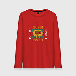 Лонгслив хлопковый мужской GUSSI Love, цвет: красный