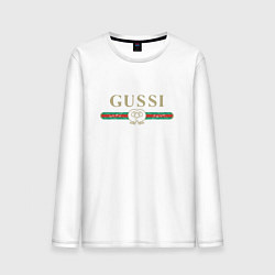Лонгслив хлопковый мужской GUSSI Brand цвета белый — фото 1