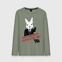 Лонгслив хлопковый мужской Misfits: White rabbit, цвет: авокадо