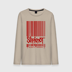 Лонгслив хлопковый мужской Slipknot: barcode, цвет: миндальный