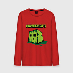 Лонгслив хлопковый мужской Minecraft Creeper, цвет: красный