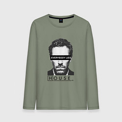 Лонгслив хлопковый мужской Everyboy Lies, цвет: авокадо