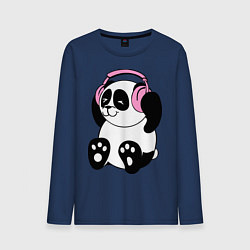 Мужской лонгслив Panda in headphones панда в наушниках
