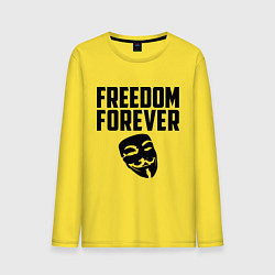 Лонгслив хлопковый мужской Freedom forever цвета желтый — фото 1