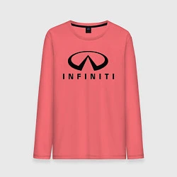 Лонгслив хлопковый мужской Infiniti logo, цвет: коралловый