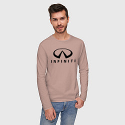 Лонгслив хлопковый мужской Infiniti logo, цвет: пыльно-розовый — фото 2