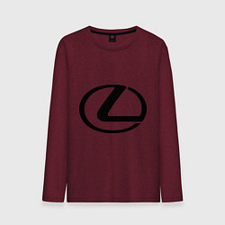 Лонгслив хлопковый мужской Logo lexus цвета меланж-бордовый — фото 1